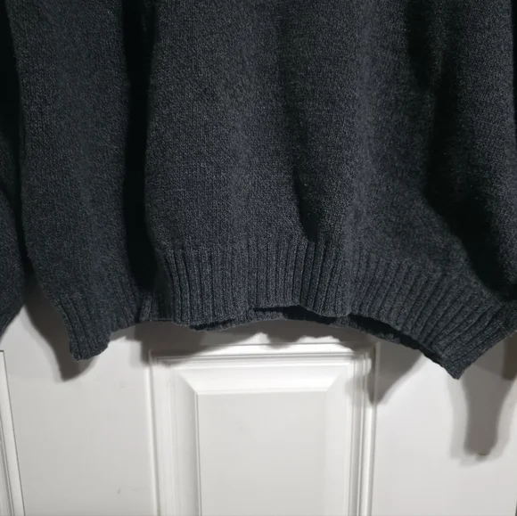 Oscar de la Renta Men's XXL Tight-Knit Pullover Sweater 1/4 Zip Mock Neck Gray - Picture 6 of 9